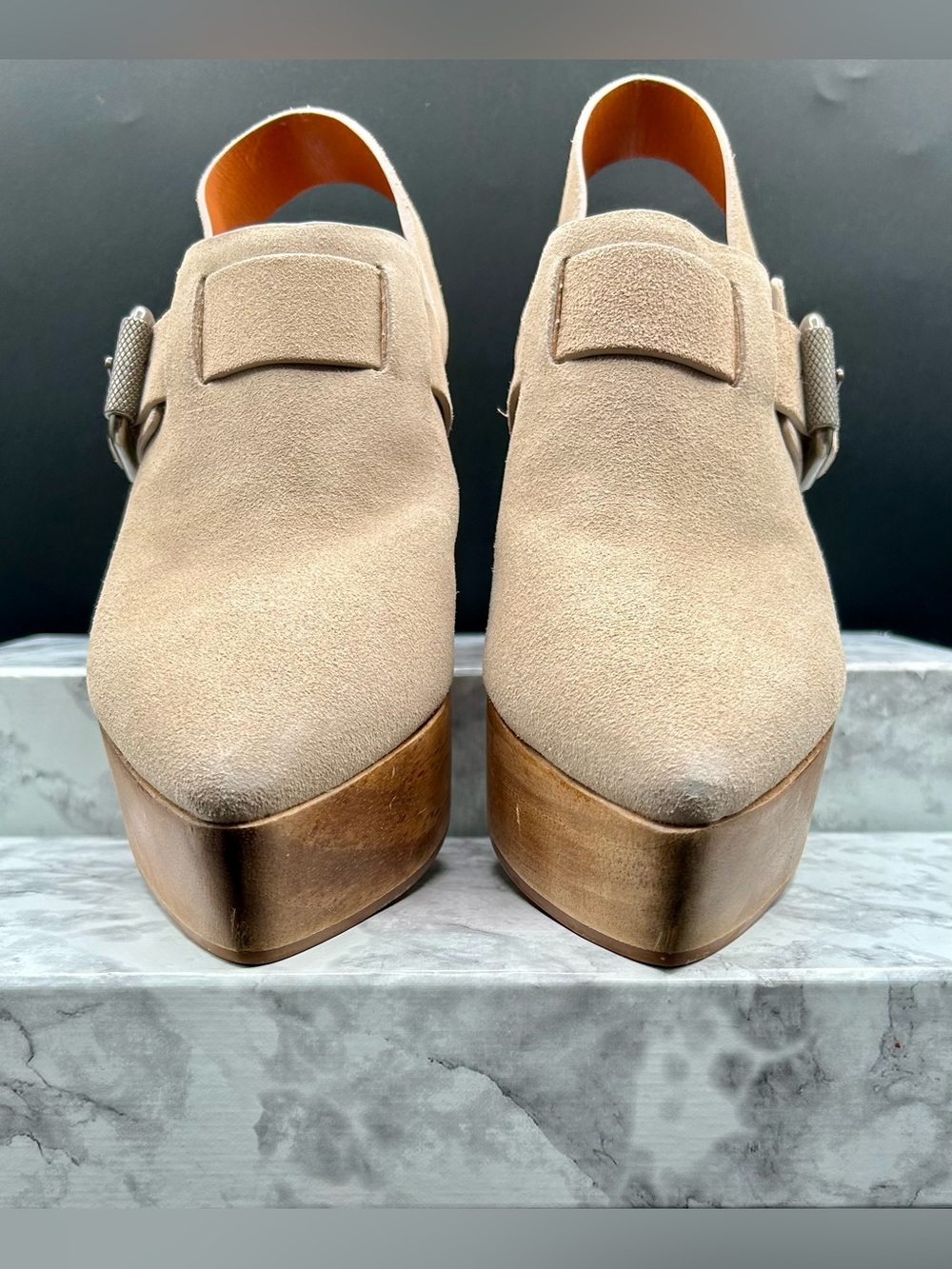 ALL SAINTS Yuki Suede Platform Clog in Brown Suede-Wooden Heel. EU size 39 - Picture 7 of 13